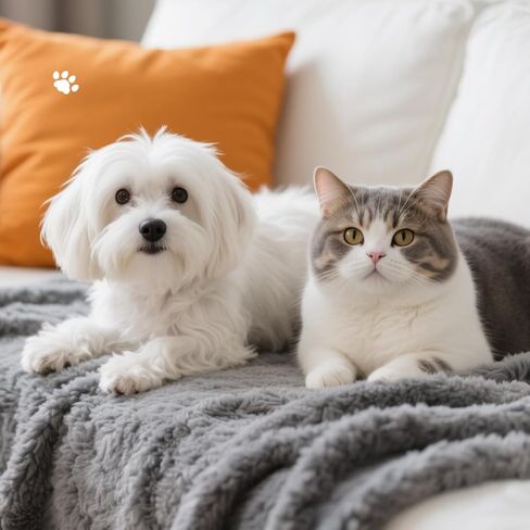 Cat Blanket for Small Dogs Puppy Cat, 16" x 24" Grey/Beige Pack 2, Soft Warm Sherpa Fleece Cat Blanket Washable in Kuwait