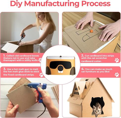 Cardboard Cutter for Cat - 3D Printed Card Board Cutter DIY Cat Scratchers Cardboard Strip Tool Machine for Making Cat Scratching Board Cat Bed in Kuwait