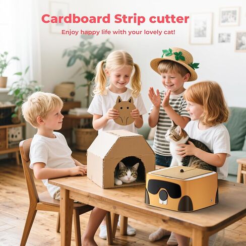 Cardboard Cutter for Cat - 3D Printed Card Board Cutter DIY Cat Scratchers Cardboard Strip Tool Machine for Making Cat Scratching Board Cat Bed in Kuwait