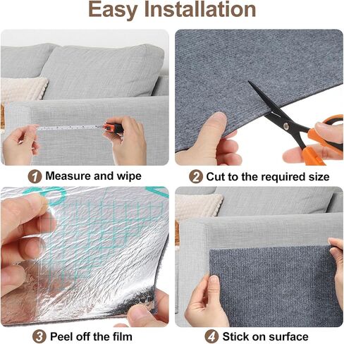 حصيرة خدش Cat ذاتية Uxcell ، 1 لفة 236 "× 236" واقي الأريكة من مخالب القط لأريكة DIY والجدار والأبواب وقطع حصيرة سجاد لدان خدش CAT ، الأسود in Saudi Arabia