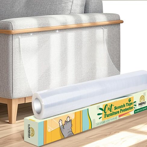 Anti Cat Scratch Furniture Protector, 8 Pcs Self-Adhesive Couch Protector for Cat Claws, Heavy Duty Couch Cover Furniture Protectors from Cats Scratching Tape for Sofa, Corner, Door, Chair in Kuwait