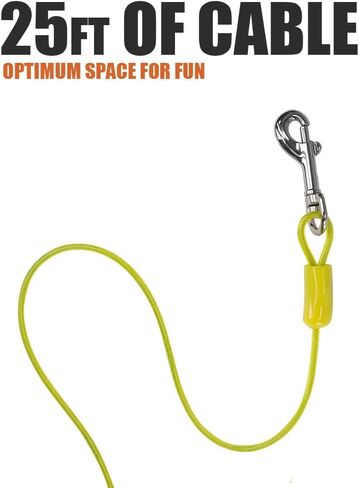 BV Dog Tie Out Cable 30 Feet - Heavy Duty Dog Lead Up to 125 Pounds - Reflective & Rust-Free with Quick Release Swivel Clips & 360° Rotating Clasp - Tangle-Free Dogs Runner for Yard (Red, Single) in Saudi Arabia