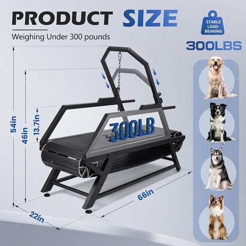 حلقة مفرغة للكلاب للكلاب الكبيرة والمتوسطة - slatmill للكلاب ذات المقاومة القابلة للتعديل ، وفرامل القرص وعداد الخطى ، و 300 رطل من الخدمة الثقيلة - حلقة مفرغة سهلة التحرك ، وحرق الطاقة للحفاظ على صحة الحيوانات الأليفة in Kuwait