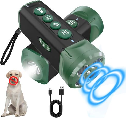 Bokky 6 -in -1 جهاز مكافحة النباح للكلاب مع بواعث سونيك 3x قابلة للتحويل مكوّنة للماء رادع من 4 رؤوس بالموجات فوق الصوتية يصل طولها إلى 32 قدمًا - آمنة لتدريب الكلاب - داخلي وخارجي in Kuwait