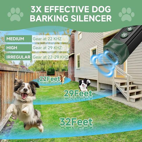 Bokky 6 -in -1 جهاز مكافحة النباح للكلاب مع بواعث سونيك 3x قابلة للتحويل مكوّنة للماء رادع من 4 رؤوس بالموجات فوق الصوتية يصل طولها إلى 32 قدمًا - آمنة لتدريب الكلاب - داخلي وخارجي in Kuwait