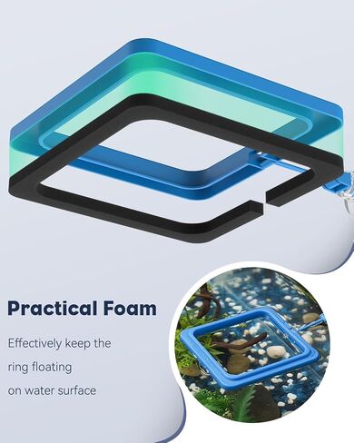 Pawfly 2 Pcs Fish Feeding Ring for Aquarium – Round and Square Floating Food Feeder with Suction Cup for Betta, Goldfish, Guppy, Turtle & Small Fish in Kuwait
