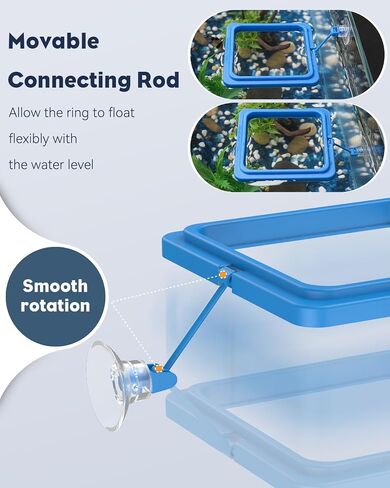 Pawfly 2 Pcs Fish Feeding Ring for Aquarium – Round and Square Floating Food Feeder with Suction Cup for Betta, Goldfish, Guppy, Turtle & Small Fish in Kuwait