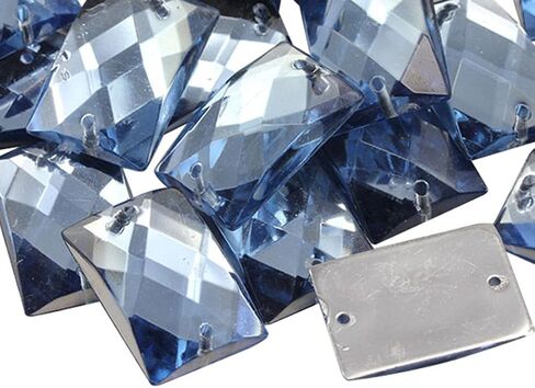 Allstarco 14x10mm بني سموكي توباز CH25 مستطيل الظهر مسطح مخيط على الخرز للحرف اليدوية البلاستيك أحجار الراين الأكريليك مع فتحات للخياطة، زينة الملابس، الأزياء التنكرية 70 قطعة in Saudi Arabia
