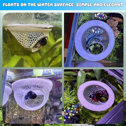 عائم Betta Hide & Rabrimp Cave-All-In-One Aquarium Hammock و Feeder و Safe Retting Sanks لخزانات الأسماك الخالية من الإجهاد in Kuwait