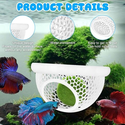 عائم Betta Hide & Rabrimp Cave-All-In-One Aquarium Hammock و Feeder و Safe Retting Sanks لخزانات الأسماك الخالية من الإجهاد in Kuwait