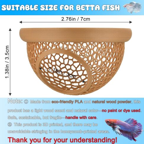 عائم Betta Hide & Rabrimp Cave-All-In-One Aquarium Hammock و Feeder و Safe Retting Sanks لخزانات الأسماك الخالية من الإجهاد in Kuwait