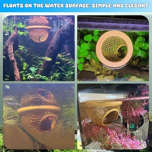 عائم Betta Hide & Rabrimp Cave-All-In-One Aquarium Hammock و Feeder و Safe Retting Sanks لخزانات الأسماك الخالية من الإجهاد in Kuwait