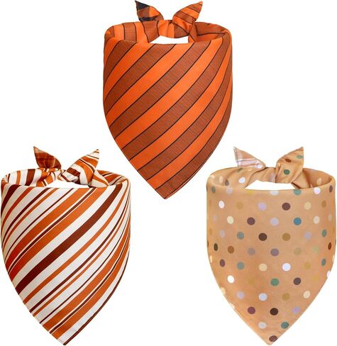 Fall Dog Bandanas Large 3PCS, Plaid Stripe Thanksgiving Scarf in Saudi Arabia