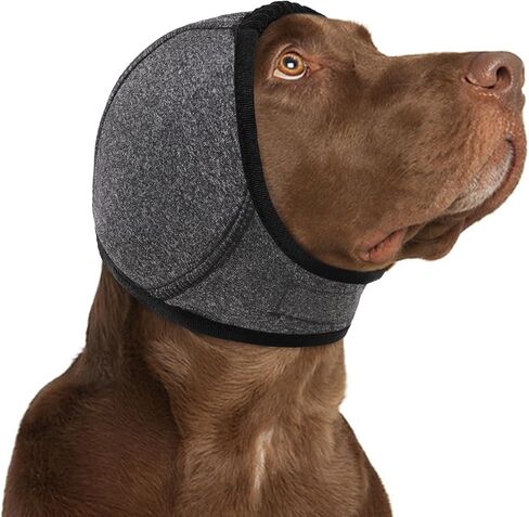 Koeson Dog Hodie - لا توجد لفات أذن تهتز للكلاب ، وحماية من القلق وحماية من الضوضاء ، وغطاء أذن الحيوانات الأليفة المقاومة للماء للألعاب النارية ، والاستمالة ، والعواصف الرعدية ، والسباحة ، والاستحمام ، والرمادي L. in Kuwait