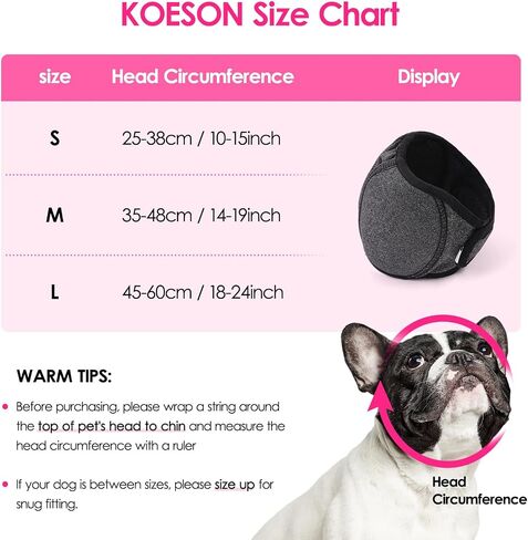 Koeson Dog Hodie - لا توجد لفات أذن تهتز للكلاب ، وحماية من القلق وحماية من الضوضاء ، وغطاء أذن الحيوانات الأليفة المقاومة للماء للألعاب النارية ، والاستمالة ، والعواصف الرعدية ، والسباحة ، والاستحمام ، والرمادي L. in Kuwait