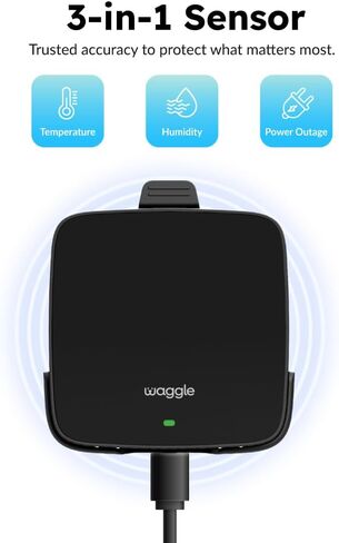 Waggle RV Pet Temperature Monitor – 4G Cellular | Real-Time Alerts for Temperature, Humidity & Power Loss | Dog Safety in RV, Car, or Home | App Controlled | No WiFi - 1Yr Subscription Included in Kuwait