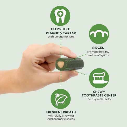 Ark Naturals معجون الأسنان بدون فرش ، ومضغ أسنان الكلاب للسلالات المتوسطة ، والتنفس الناتبي in Kuwait