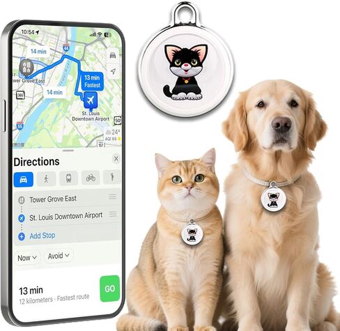 Smart GPS Tracker للكلاب ، Mini Cat GPS Tracker ، وضع متتبع Pet Smart Alarm ، مقاوم للماء ، وعمر بطارية طويل إضافي لمدة 365 يوم ، بدون اشتراك in Kuwait