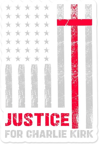 Patriotic Die-Cut Vinyl Sticker, American Flag Design, 3 Inch, Justice For Charlie Kirk in Saudi Arabia