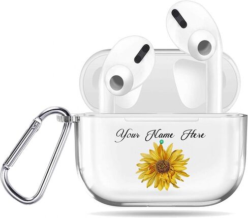 علبة عباد الشمس لـ AirPods 2 Pro مع سلسلة المفاتيح المخصصة المخصصة المخصصة ، فلاور حالة تناسب القرون 12 3 AP67 in Saudi Arabia