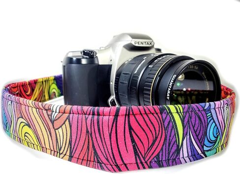 قوس قزح موجات الكاميرا حزام ، حزام كاميرا ملون لجميع DSLR كاميرا رقبة عالمية وحزام كاميرا كاميرا للمصورين هدية للرجال والنساء المصورين in Kuwait