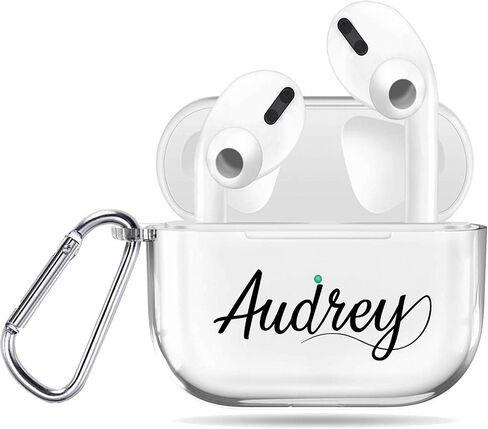 Name Case For AirPods 2 Pro with Keychain Protective Custom Personalized with Name Clear For AirPods 3 AP49 in Saudi Arabia