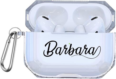 Name Case For AirPods 2 Pro with Keychain Protective Custom Personalized with Name Clear For AirPods 3 AP49 in Saudi Arabia