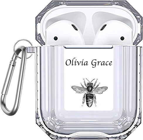 Custom Name Case For Airpods 2 Pro with Keychain Protective Personalized with Name Bee Bumblebee pods 12 Case AP66 in Saudi Arabia