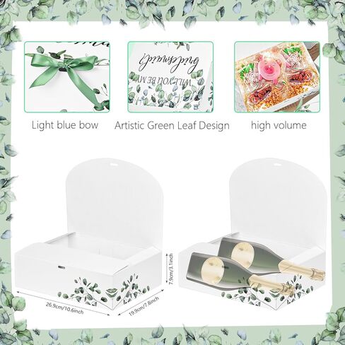 wluuseaxi 10 حزمة مربع اقتراح وصيفه الشرف مجموعة مع الشريط، خادمة الشرف صندوق اقتراح ماترون الشرف علب الهدايا وصيفه الشرف لهدايا اقتراح وصيفه الشرف in Kuwait