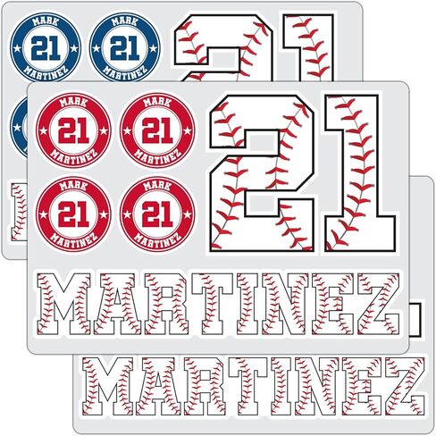 Custom Baseball Helmet Sticker Set - Includes Personalized Decals for Baseball Bats, Softball Bats, Sports Helmets, Bat Knobs and More (Baseball Color) in Saudi Arabia