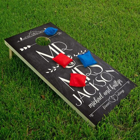 Cornhole Board Wraps & Decals Cornhole Wraps for Boards Set of 2 Corn Hole Decal, 20+ Designs Skins Professional Cornhole Decal for Boards Covers Sticker Cornhole Vinyl Wraps (Mr & Mrs Personalized) in Saudi Arabia