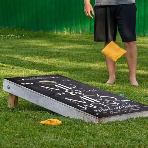 Cornhole Board Wraps & Decals Cornhole Wraps for Boards Set of 2 Corn Hole Decal, 20+ Designs Skins Professional Cornhole Decal for Boards Covers Sticker Cornhole Vinyl Wraps (Mr & Mrs Personalized) in Saudi Arabia