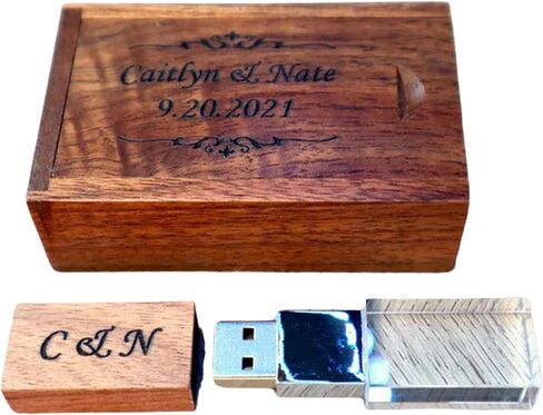 Custom Logo Text 32GB 64GB USB Drive with Box. Wedding Usb, 32GB Wooden Thumb drive, Personalized Usb, Flash Drive, Usb Stick Special Design in Saudi Arabia