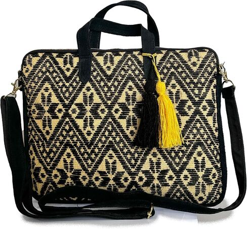 Laptop cover 13" "Martha", made by Jühue Artesanal, Black Laptop Cover, handmade laptop cover made in Mexico, hand embroidery, embroidered laptop cover, embroidery laptop sleeve. in Saudi Arabia