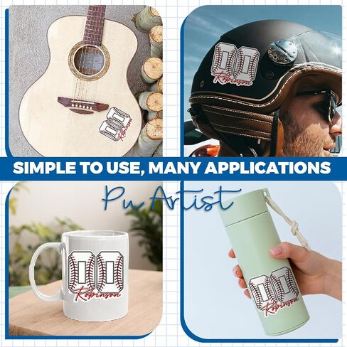 اسم شخصي ورقم كرة القدم للبيسبول للاصقة الكرة اللينة رقم NUSS DECAL للأطفال ملصق VINYL لملصقات الأسماء المخصصة للكرة اللينة Tumbler (البيسبول الجديدة) (البيسبول الجديدة) in Saudi Arabia