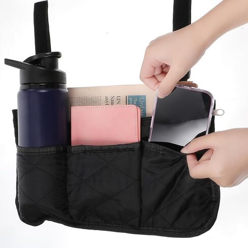 Giantree Wheelchair Side Bag, Wheelchair Armrest Bags, Adjustable Wheelchairs Storage Bags, Large Capacity Folding Walker Storage Bag, Suitable for Folding Walker Rollator Electric Scooter Wheelchairs in Saudi Arabia