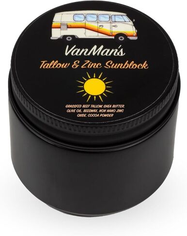 Vanman's - واقي من الشمس والشحم - مقاوم للماء 20 SPF من واقي الشمس الشحم مع زيت الزيتون ، شمع العسل - واقيات الشمس المعدنية مع المعادن غير النانو - 2.5 أوقية in Kuwait