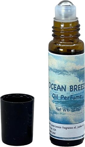 Ocean Breeze Oil Perfume Roll-On - Fresh Coastal Scent | 10ml w 20% Fragrance Oil, Jojoba | Clean Summer Seaside Aroma P005 in Saudi Arabia