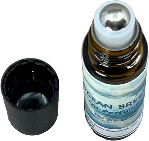 Ocean Breeze Oil Perfume Roll-On - Fresh Coastal Scent | 10ml w 20% Fragrance Oil, Jojoba | Clean Summer Seaside Aroma P005 in Saudi Arabia