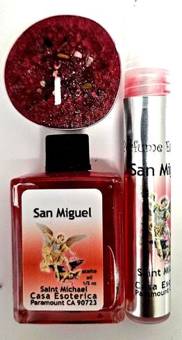 Tripack Arcangel San Miguel ، Achangel Saint Michael Ritual ، Tealight ، Aceite Espiritual y Mini Perfume Esoterico ، Casa Esoterica in Saudi Arabia