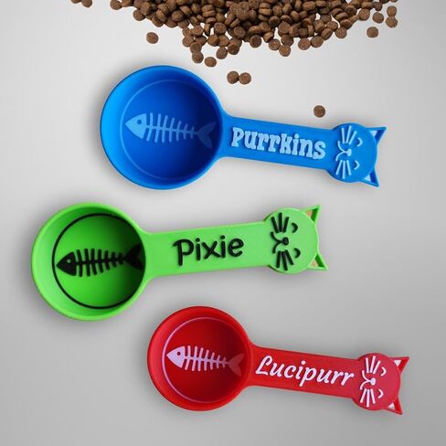 مغرفة طعام قطط مخصصة ، كوب قياس طعام القطط مع الاسم ، مغرفة kibble (1.33 أوقية - 1/6 كوب) in Kuwait