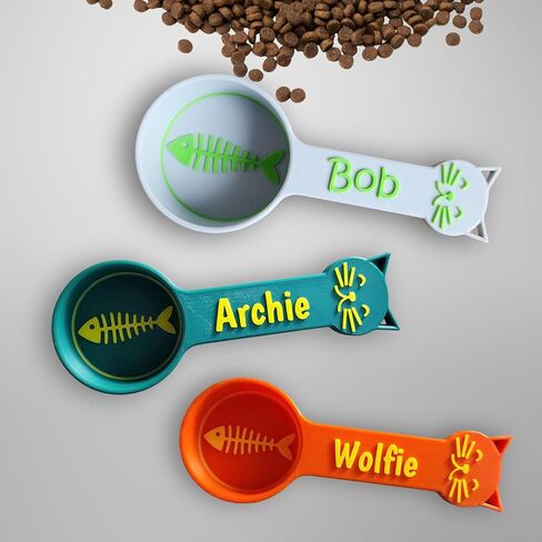 مغرفة طعام قطط مخصصة ، كوب قياس طعام القطط مع الاسم ، مغرفة kibble (1.33 أوقية - 1/6 كوب) in Kuwait