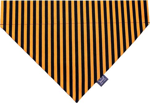 Fall over the collar dog bandana, harvest slip on pet bandana, Thanksgiving and Halloween dog & cat accessory (Halloween Plaid, Small) in Kuwait