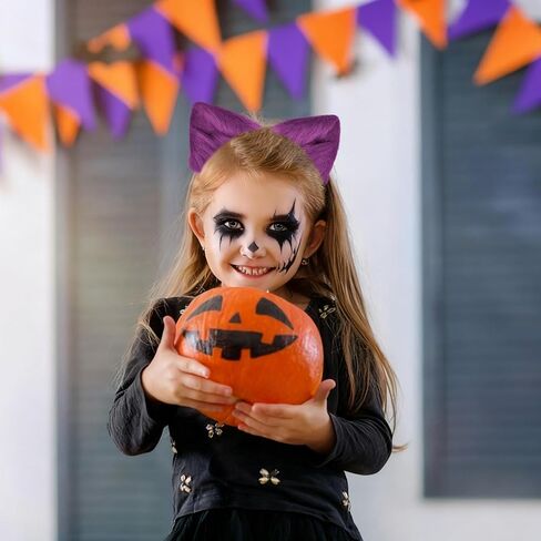 Edoneery Halloween Cat Fox Wolf Fux Fur Ears عقال ، ملحق الشعر المصنوع يدويًا للبالغين Cosplay & Fancy Dress Plass (رمادي فاتح) in Kuwait