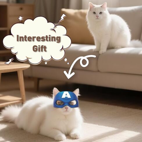 Cat Bat Mask Action Assumes Accessories for Cats ، Cat Bat Cosplay Apparel (Medium ، Blue Captain) in Kuwait