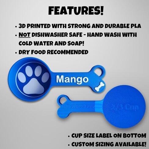 Personalized Dog Food Scoop, Pet Food Measuring Cup with Name, Kibble Scoop (7 oz - 7/8 cup) in Kuwait