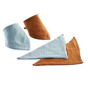 Baby Bandana Bibs 8 Pack و 100 ٪ من القطن الثلاثي الطبقة الشاش من التسنين والسيلان ، والألوان للجنسين القرفة والأخضر النعن in Saudi Arabia
