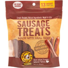 مكافآت الكلاب الطبيعية من Happy Howie - مكافآت صحية للكلاب وأداة تدريب، مصنوعة من لحم ضأن حقيقي ومكونات طبيعية، مصنوعة في الولايات المتحدة الأمريكية، خالية من الهرمونات - وصلات سجق لحم الضأن (80 قطعة) in Kuwait