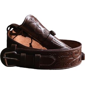 Hulara Western Gun Holster .45 Auto .45 ACP 44/45 Caliber Cowboy Holster for Revolver Full Grain Buff Leather Gun Belst with Belt for Men in Kuwait