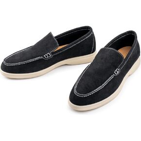 Women's Suede Loafers, Comfortable Slip-on flats with cushioned insoles for office and everyday wear, Black and Merlot options, size 5-10 in Saudi Arabia